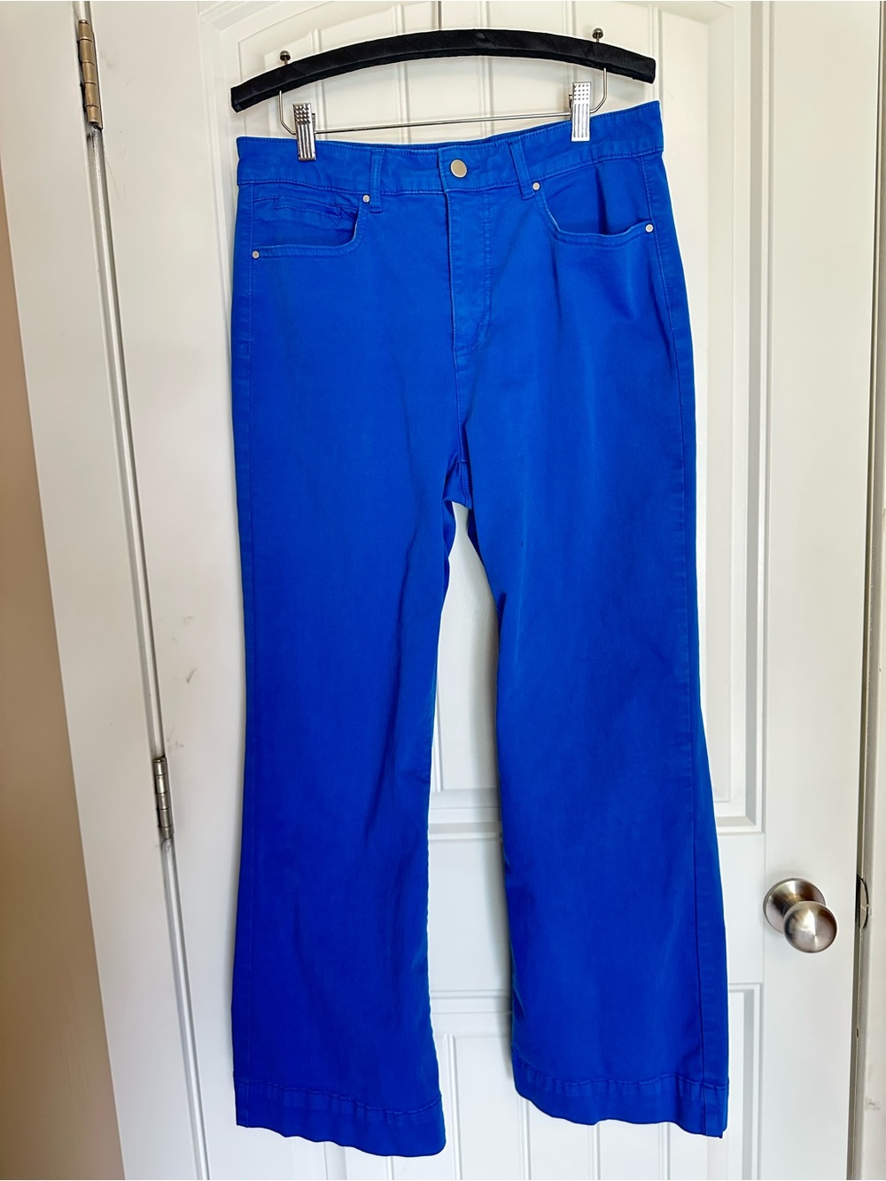Tribal Comfort Stretch Wide Leg Pants in Bright Blue